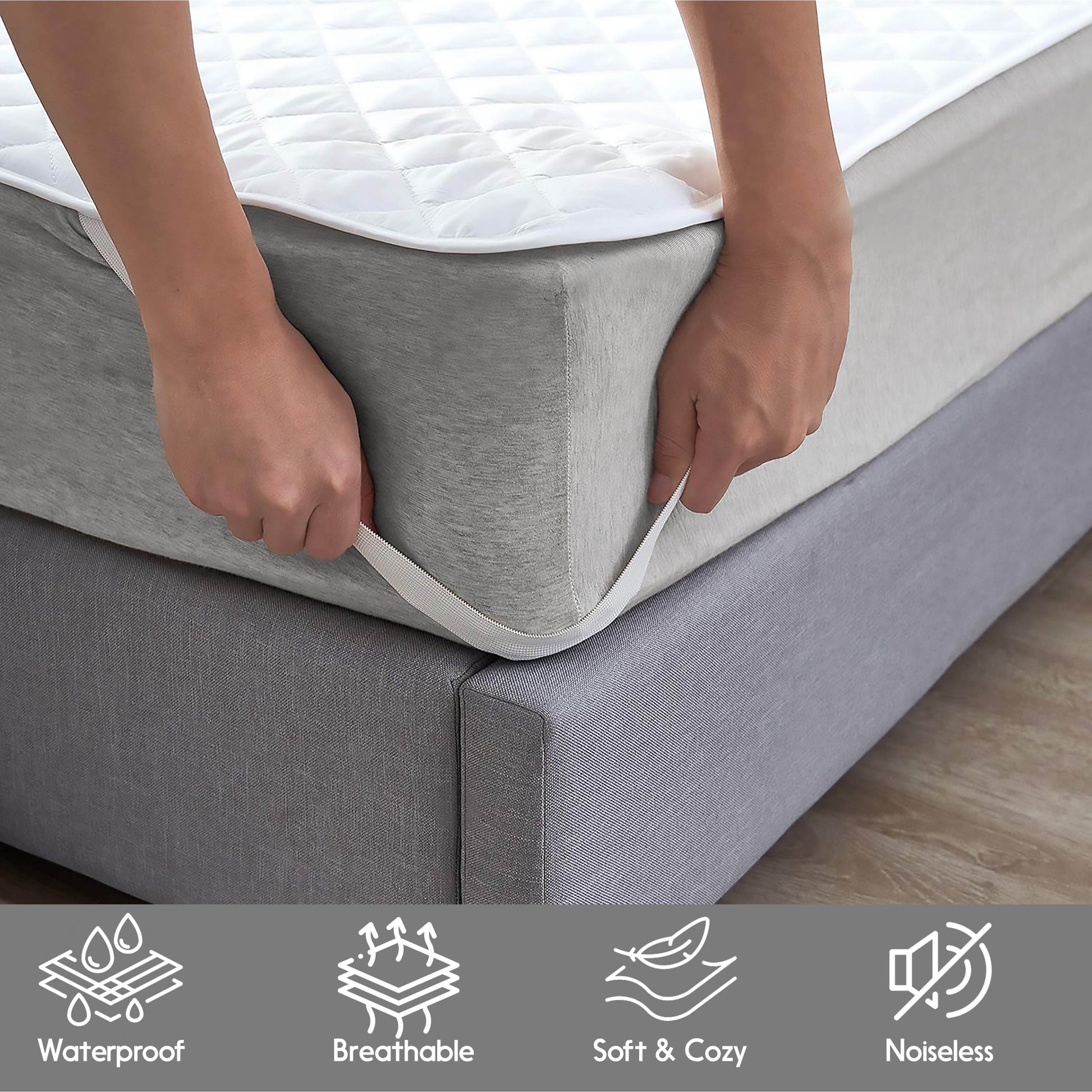 Waterproof Mattress Pad With Elastic Strap