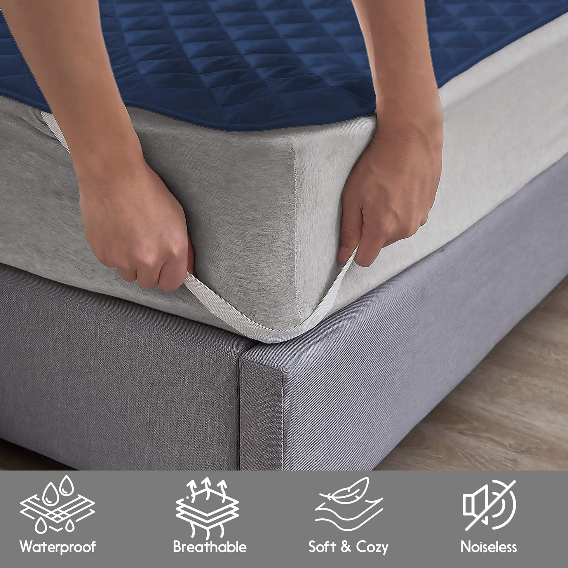 Waterproof Mattress Pad With Elastic Strap