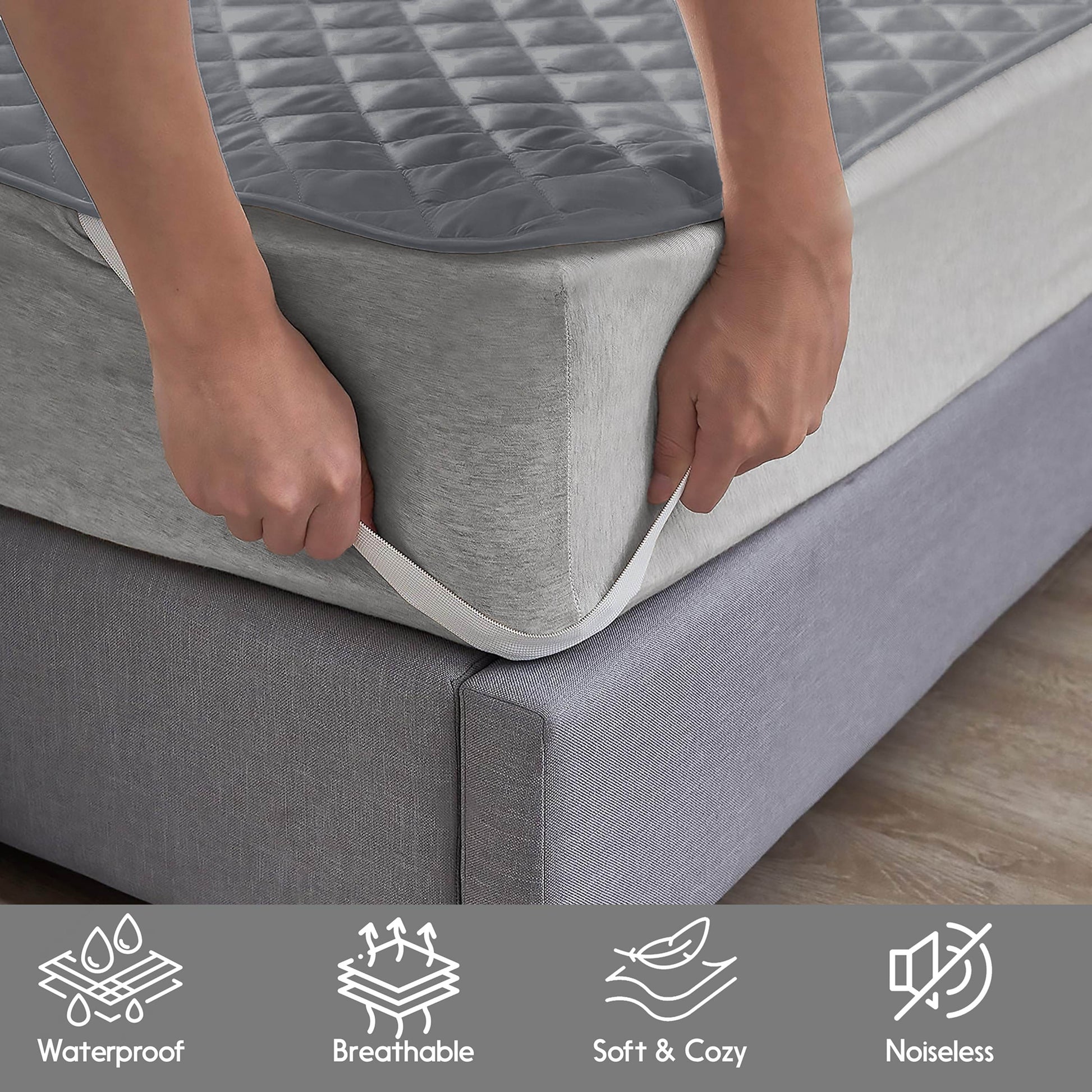 Waterproof Mattress Pad With Elastic Strap