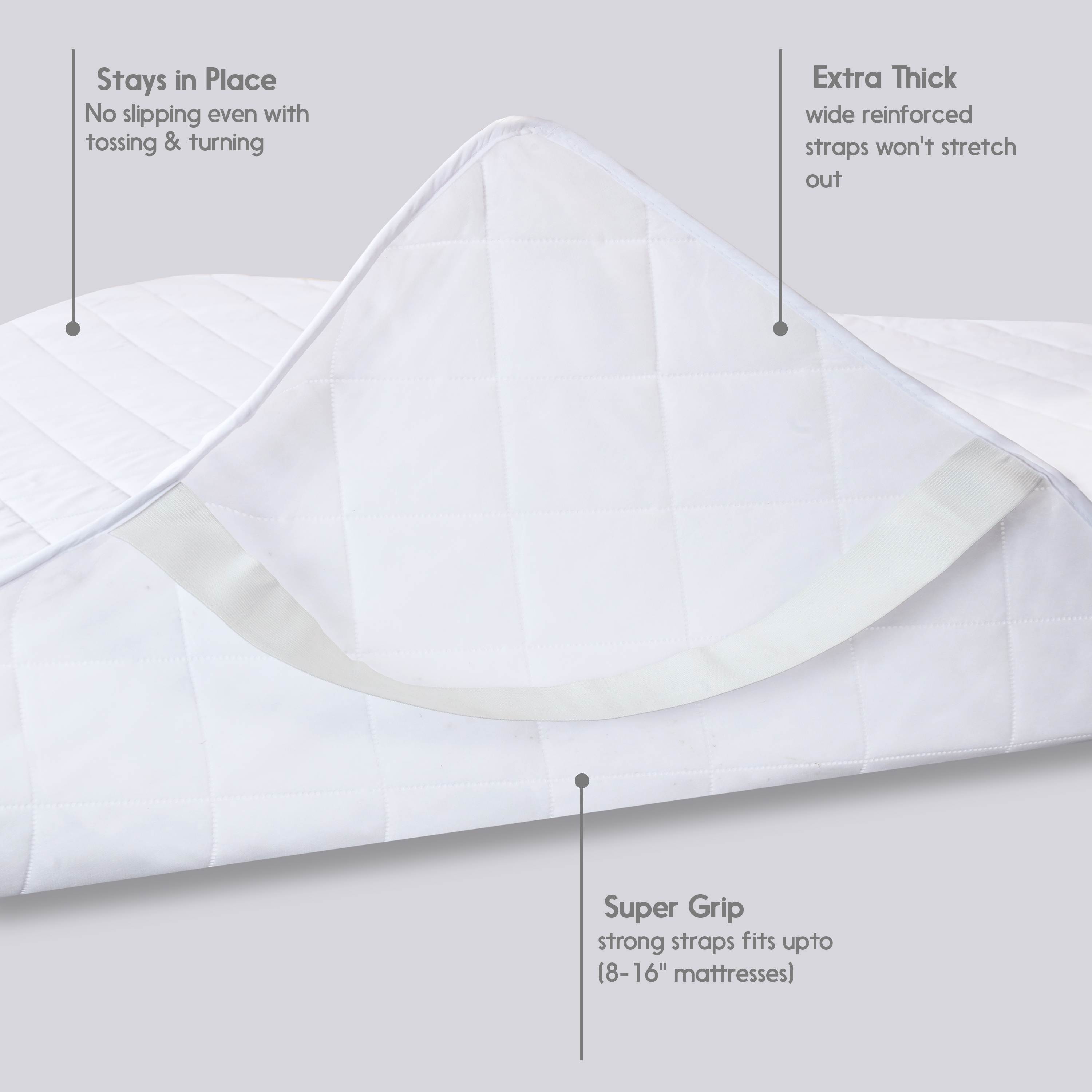 Waterproof Mattress Pad With Elastic Strap