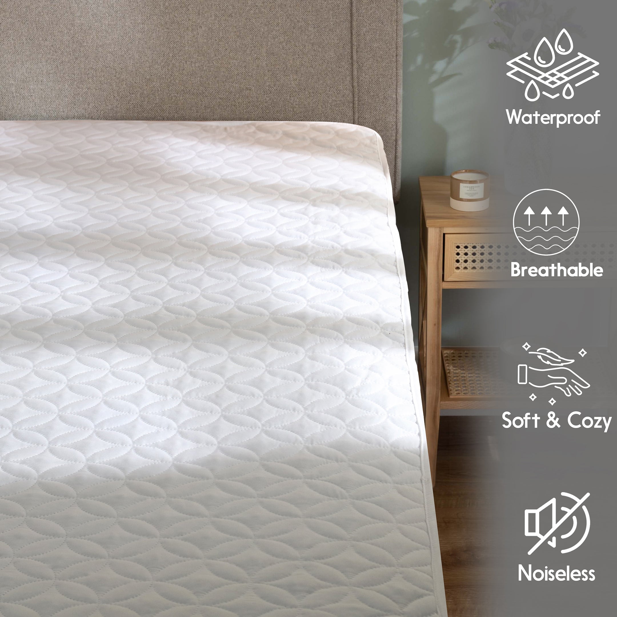 Waterproof Mattress Protector Elastic Straps