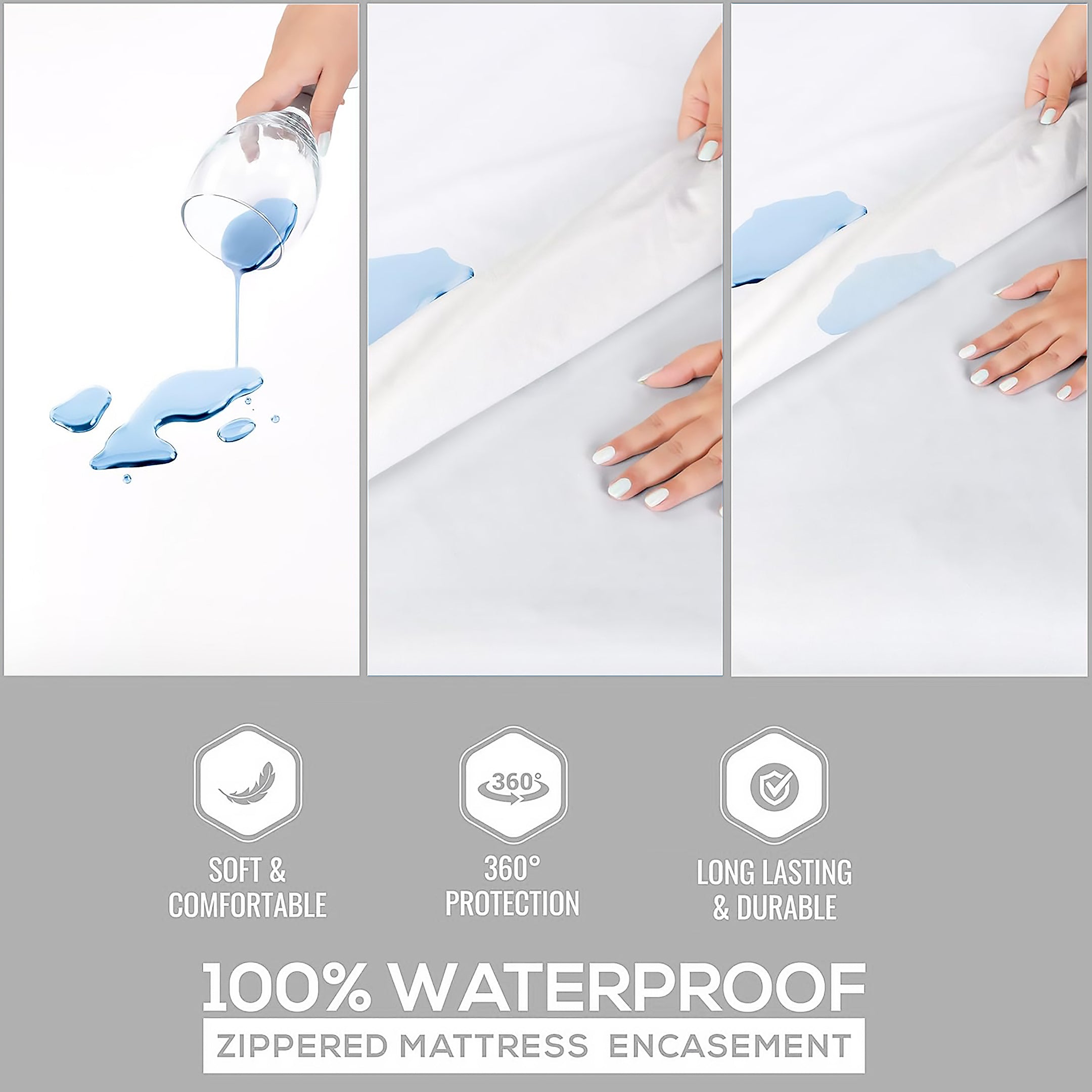 Waterproof Zippered Mattress Encasement Bed Bug Proof