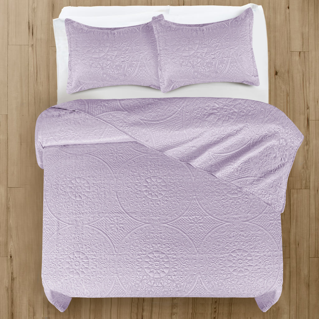 Floral Quilted Microfiber Bedspread