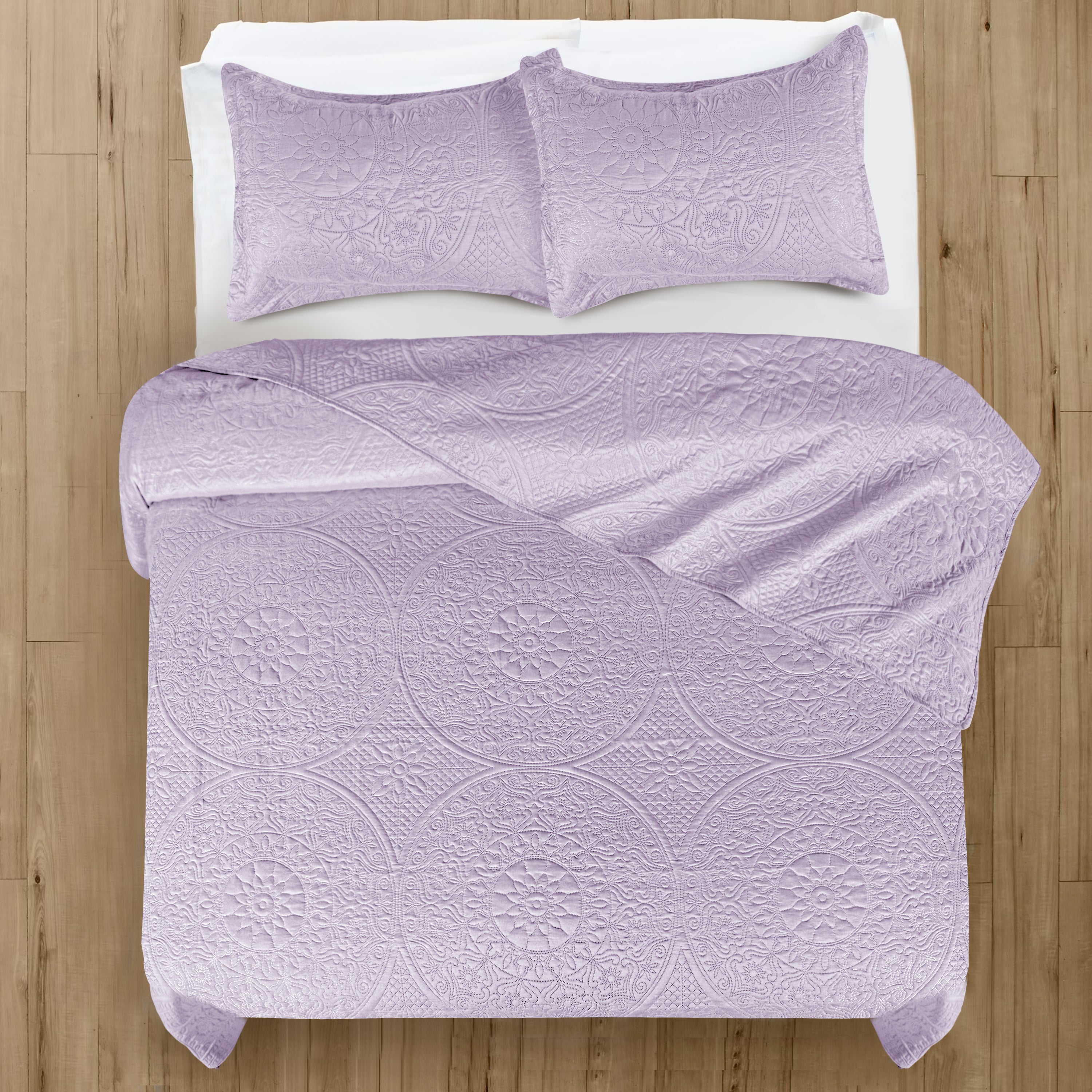 Floral Quilted Microfiber Bedspread