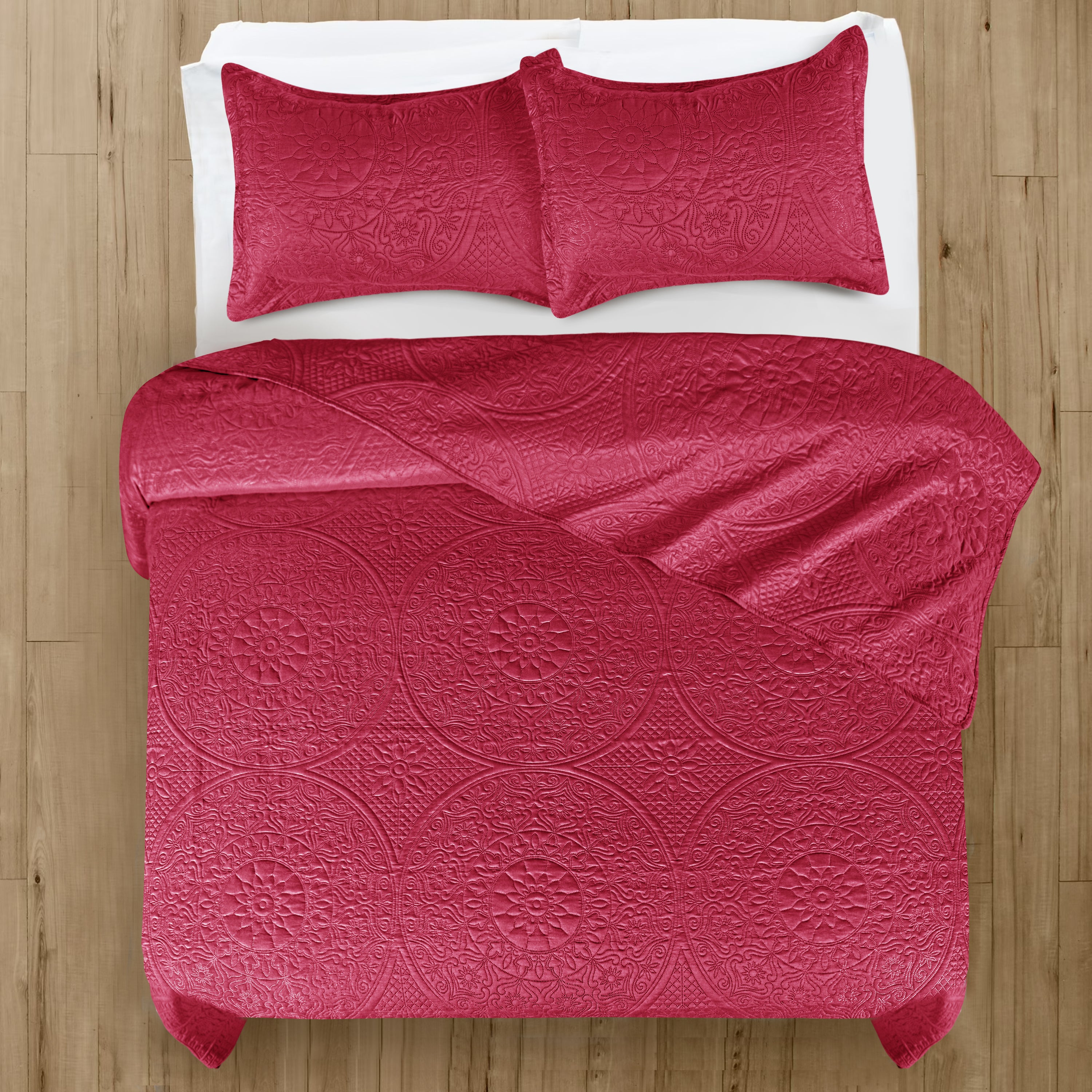 Floral Quilted Microfiber Bedspread