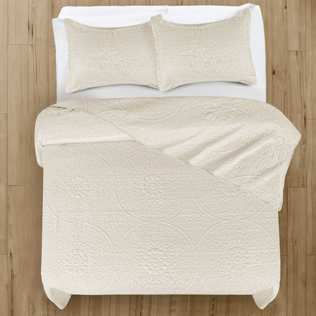 Floral Quilted Microfiber Bedspread