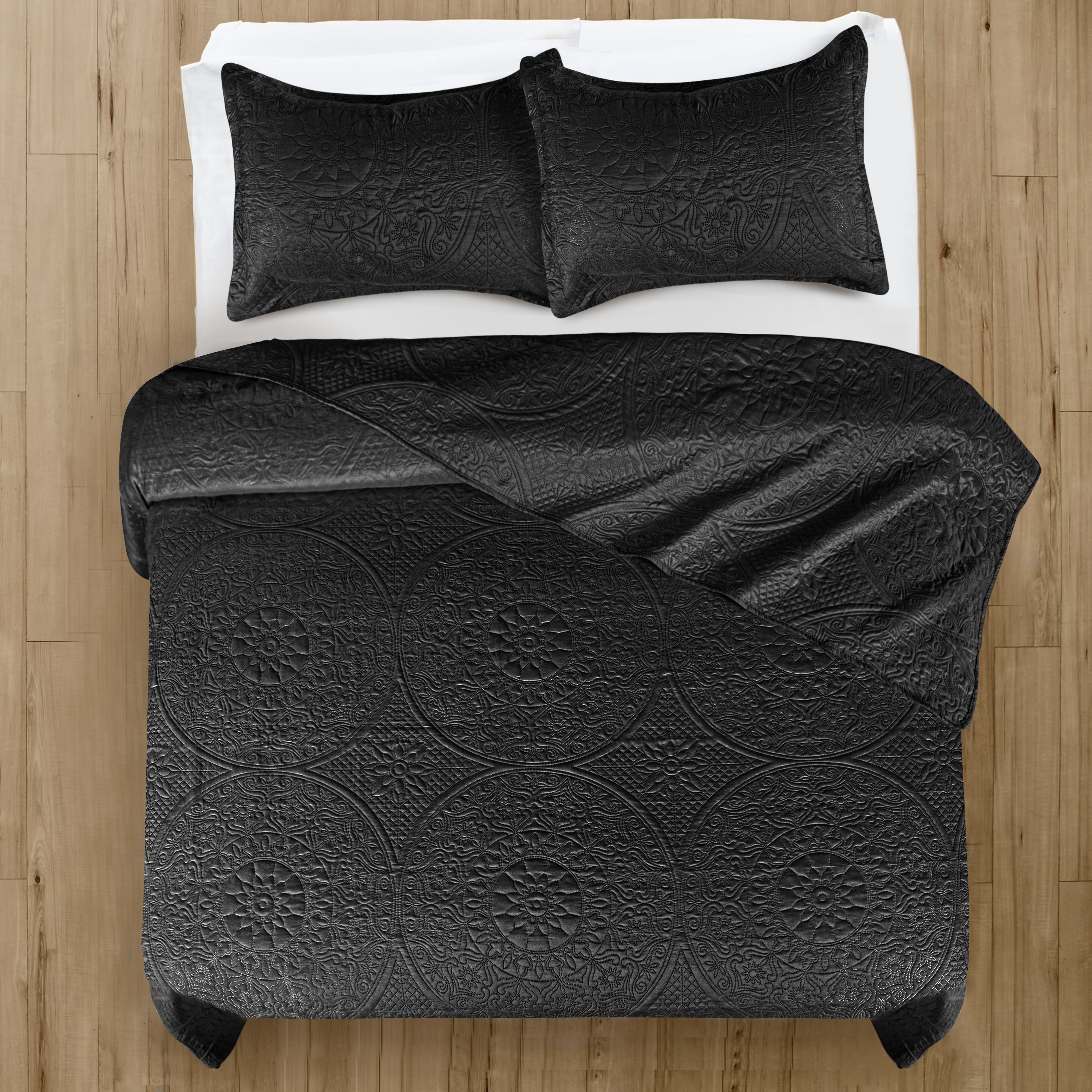Floral Quilted Microfiber Bedspread