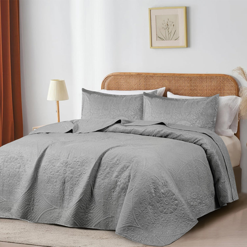 Floral Quilted Microfiber Bedspread
