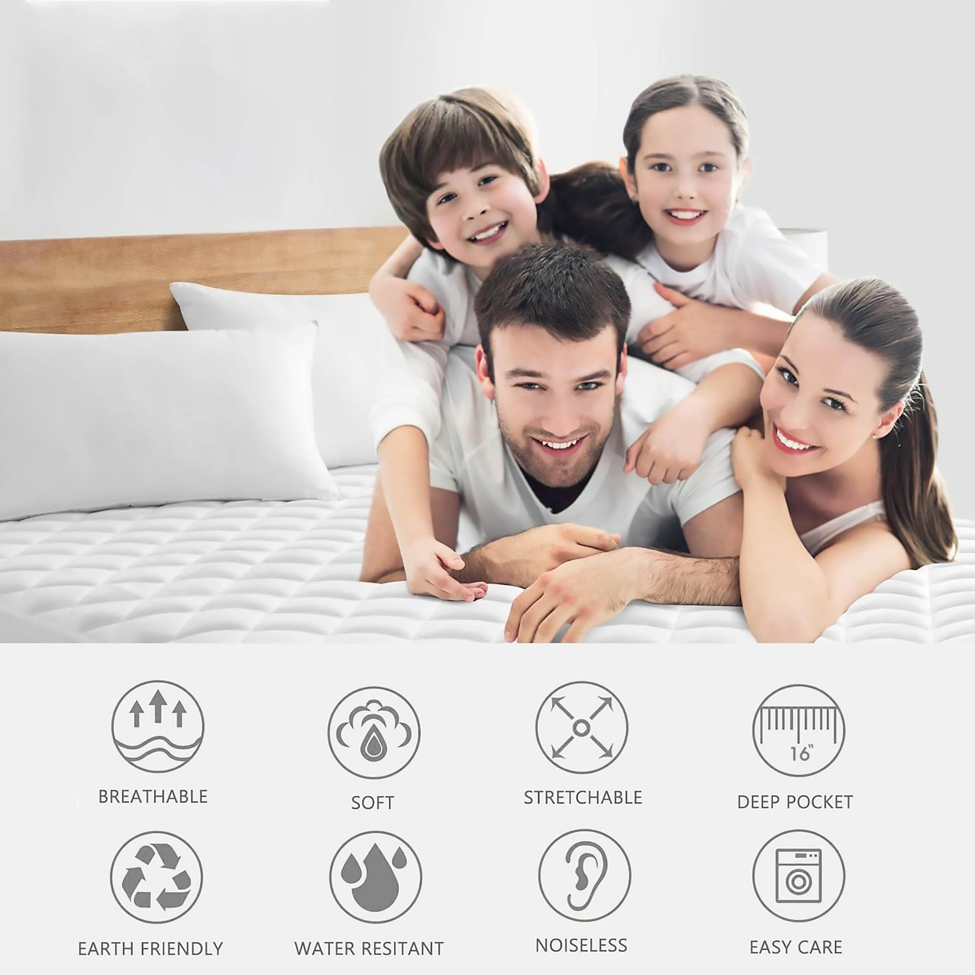 Waterproof Mattress Pad With Elastic Strap