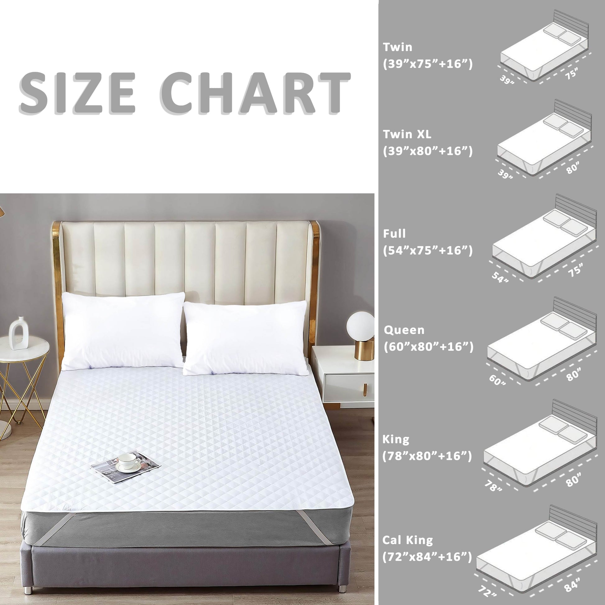 Waterproof Mattress Pad With Elastic Strap