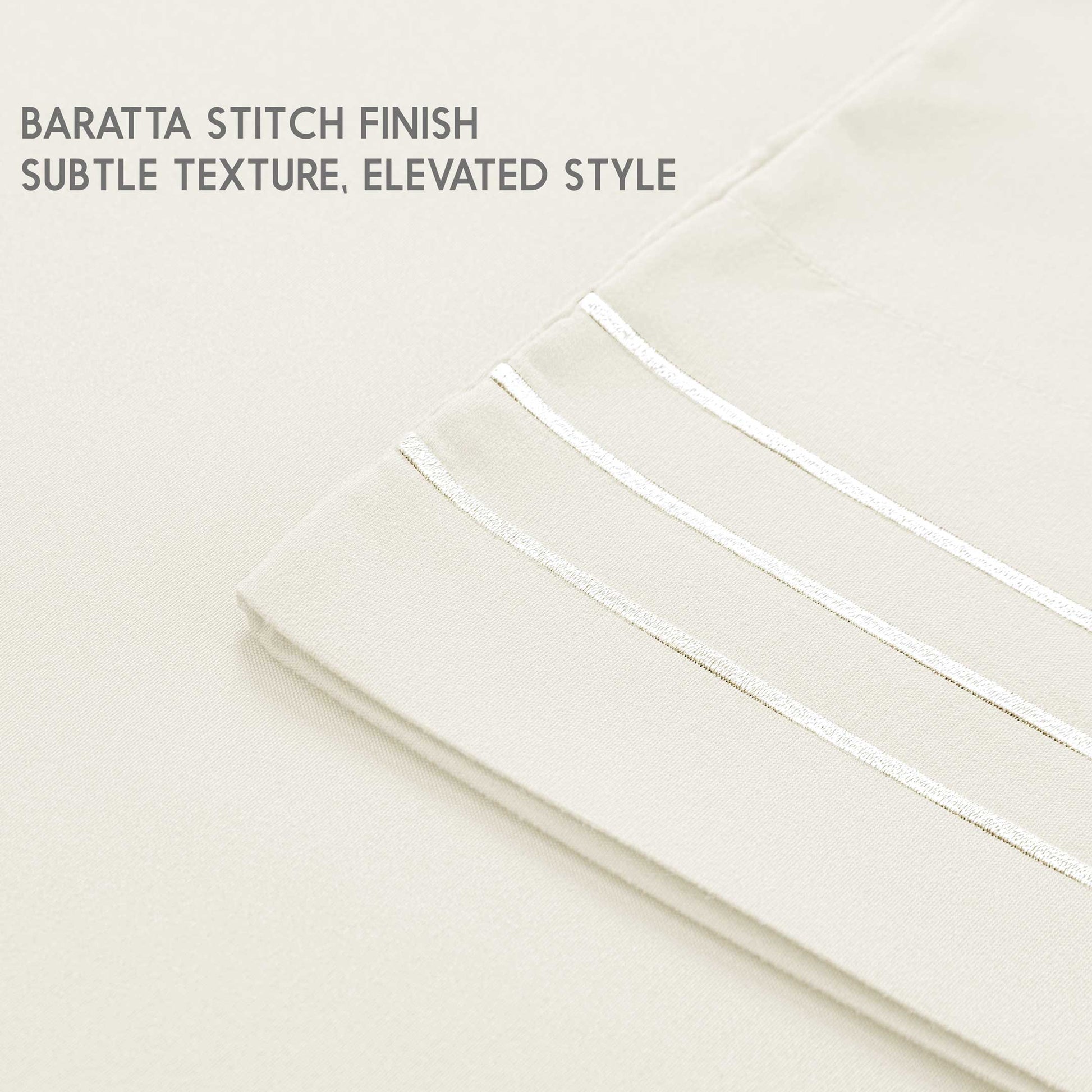 Premium Full Size Sheet Set – 6 Piece Set: 2 Baratta-Stitched Pillowcases, 2 Plain Pillowcases, 1 Deep Pocket Fitted Sheet, 1 Flat Sheet – Breathable, Fade Resistant