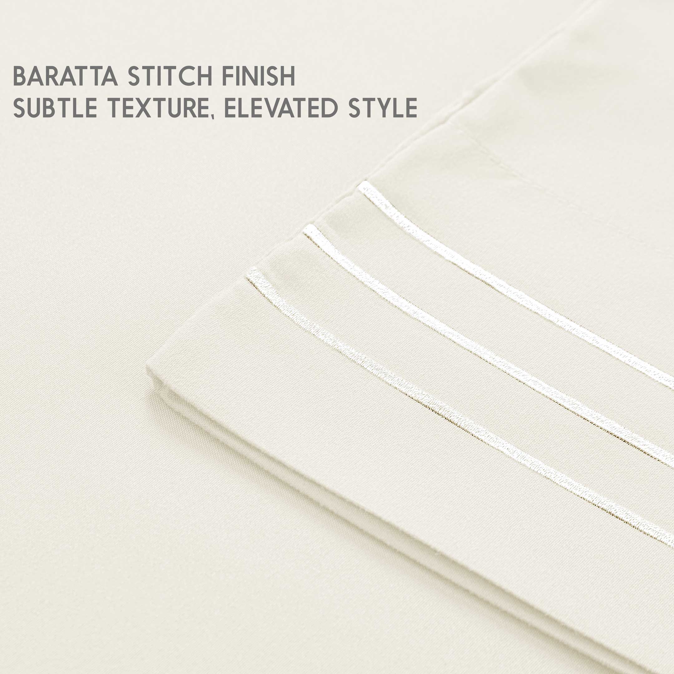 Premium Full Size Sheet Set – 6 Piece Set: 2 Baratta-Stitched Pillowcases, 2 Plain Pillowcases, 1 Deep Pocket Fitted Sheet, 1 Flat Sheet – Breathable, Fade Resistant