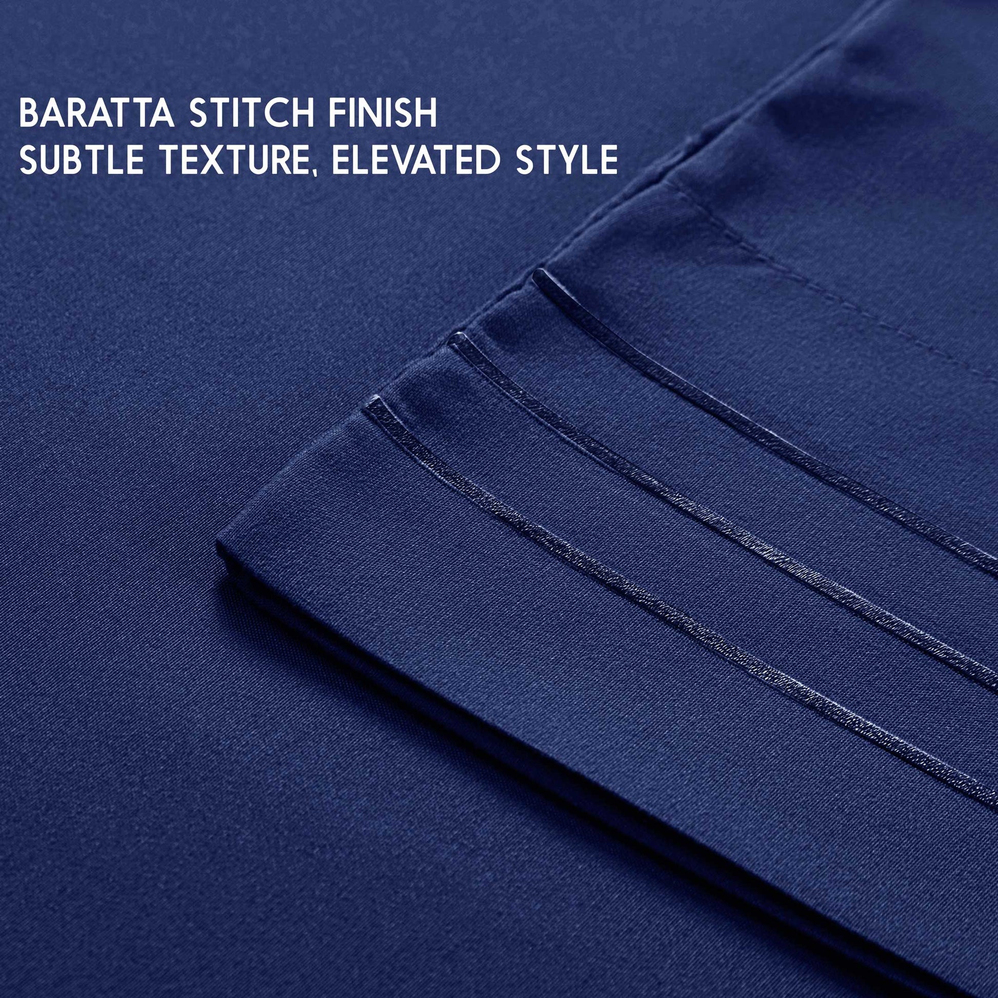 Premium Full Size Sheet Set – 6 Piece Set: 2 Baratta-Stitched Pillowcases, 2 Plain Pillowcases, 1 Deep Pocket Fitted Sheet, 1 Flat Sheet – Breathable, Fade Resistant