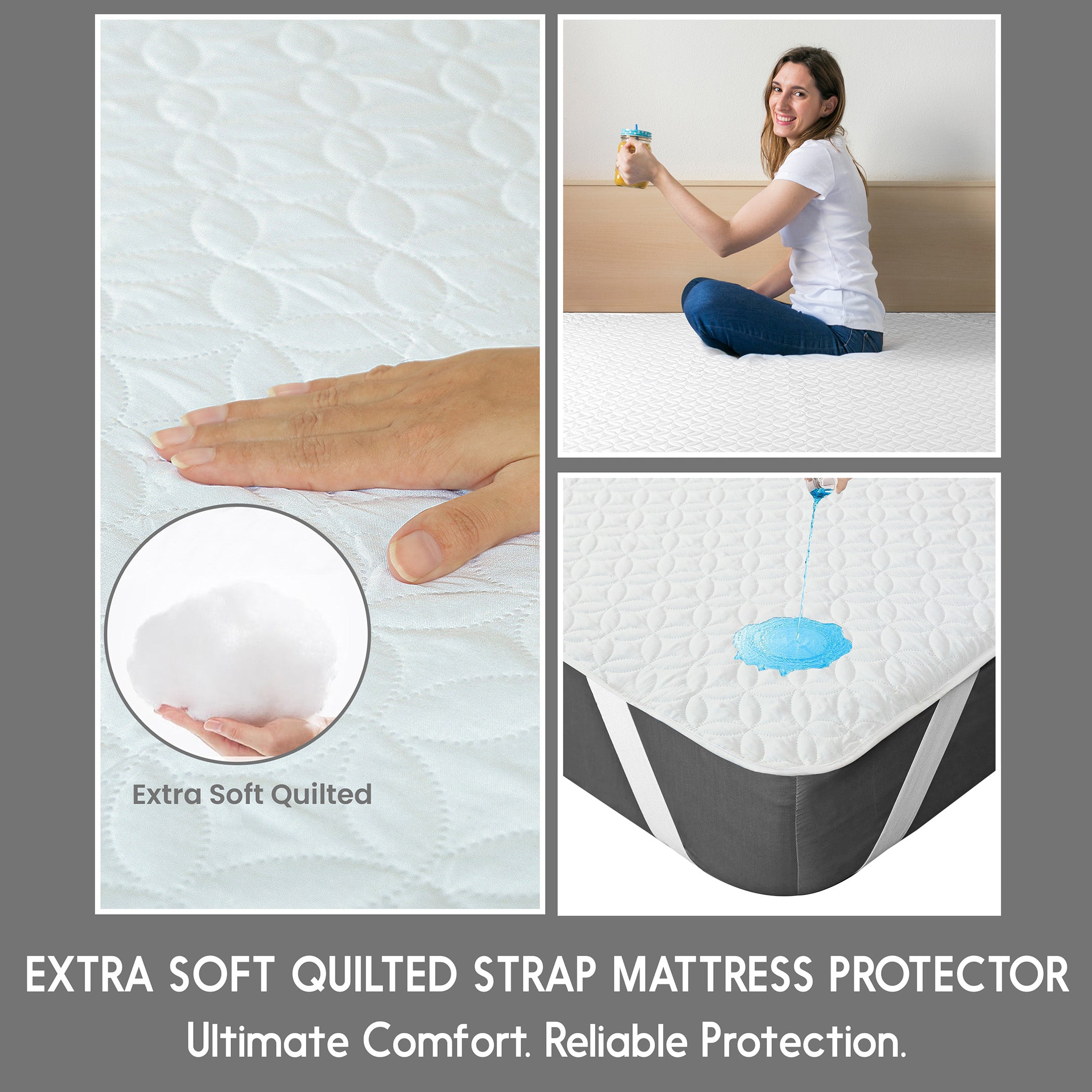 Waterproof Mattress Protector Elastic Straps