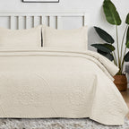Floral Quilted Microfiber Bedspread