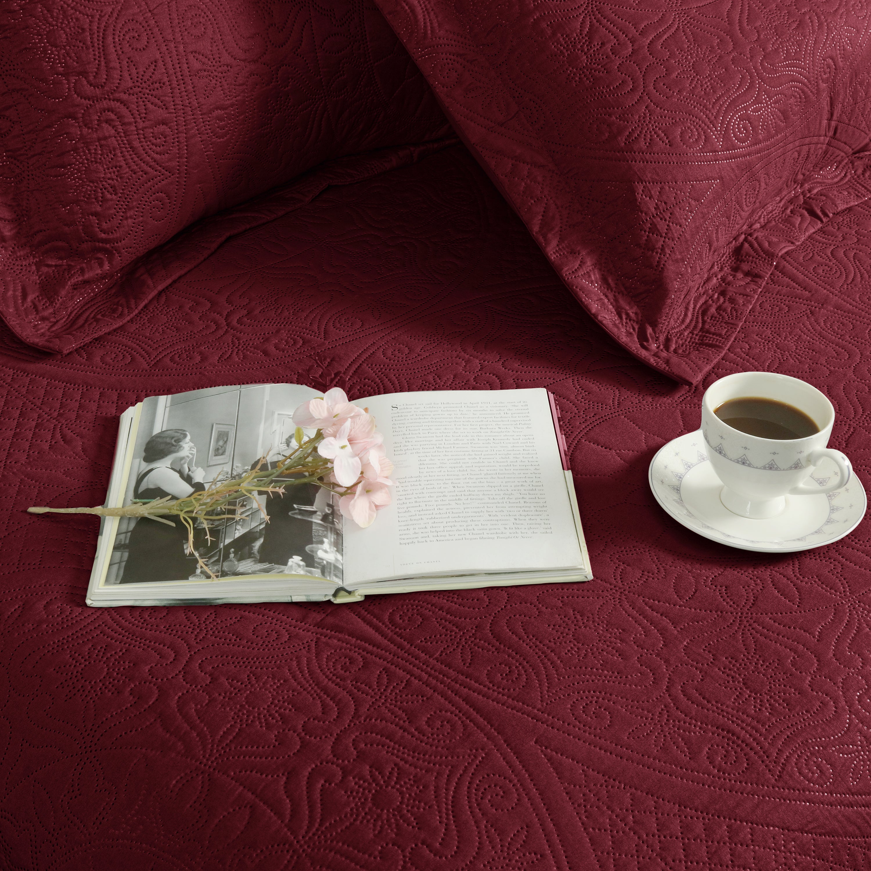 Floral Quilted Microfiber Bedspread