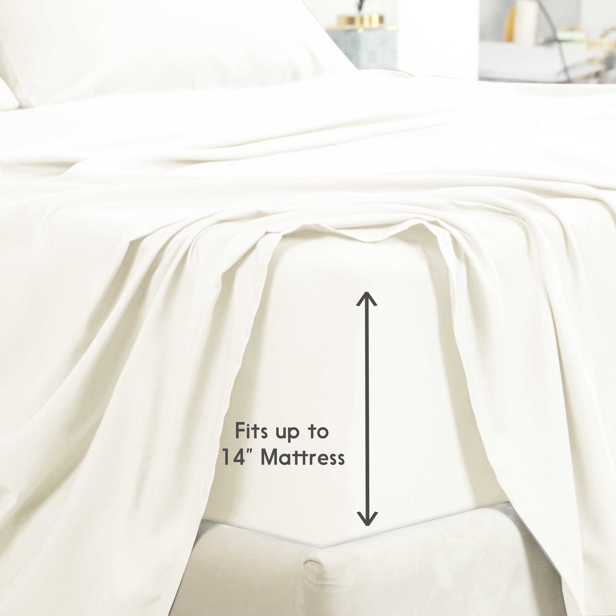 Premium Full Size Sheet Set – 6 Piece Set: 2 Baratta-Stitched Pillowcases, 2 Plain Pillowcases, 1 Deep Pocket Fitted Sheet, 1 Flat Sheet – Breathable, Fade Resistant