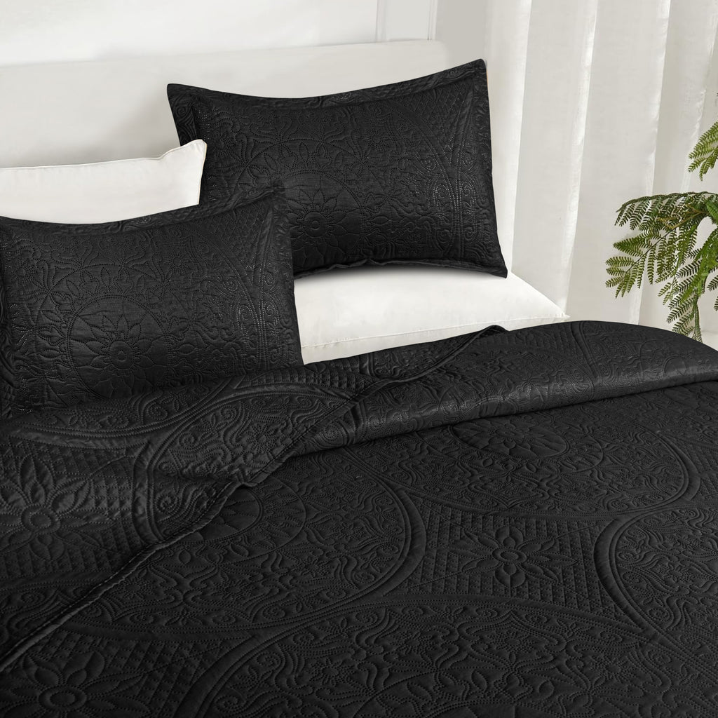 Floral Quilted Microfiber Bedspread