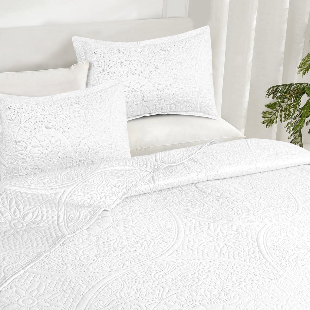 Floral Quilted Microfiber Bedspread