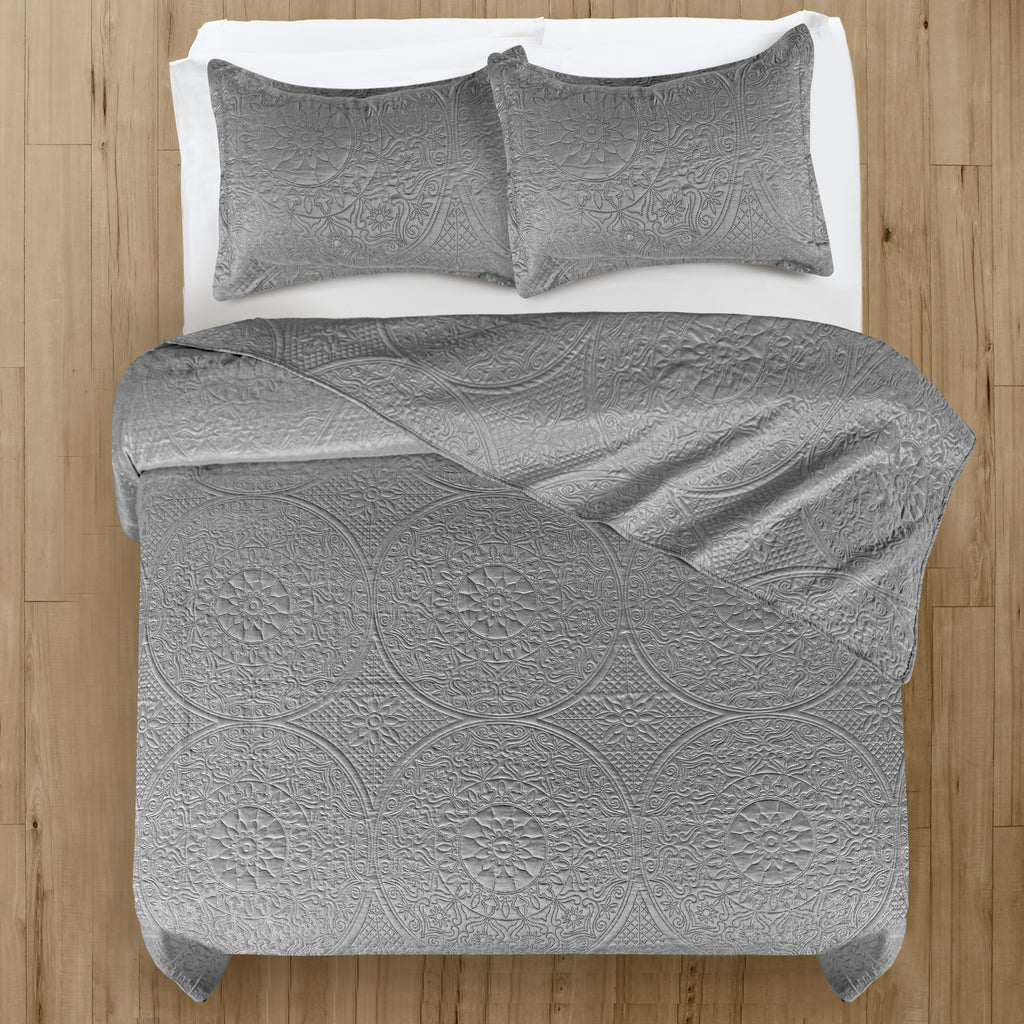 Floral Quilted Microfiber Bedspread
