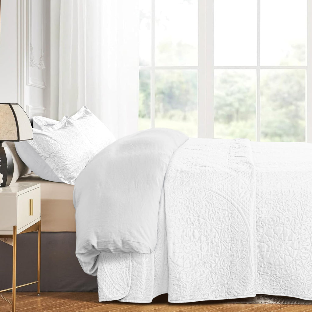 Floral Quilted Microfiber Bedspread