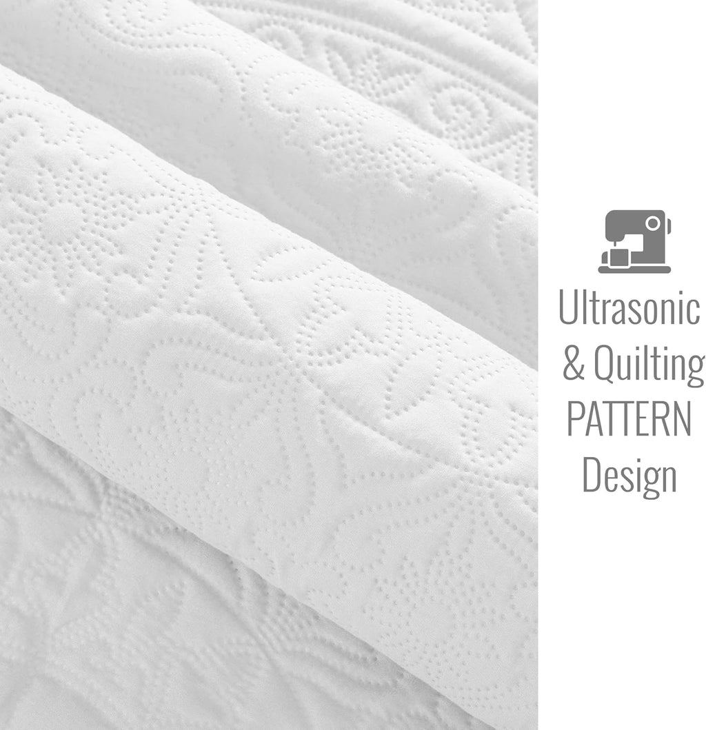 Twin Quilt Set - Lightweight Microfiber Twin Size Summer Bedspread - Modern Style Coin Pattern Soft Ultrasonic Coverlet Quilts Bedding Set for All Season, 2 Piece (1 Quilt, 1 Pillow Sham)