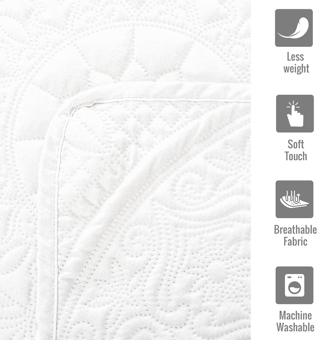 Twin Quilt Set - Lightweight Microfiber Twin Size Summer Bedspread - Modern Style Coin Pattern Soft Ultrasonic Coverlet Quilts Bedding Set for All Season, 2 Piece (1 Quilt, 1 Pillow Sham)