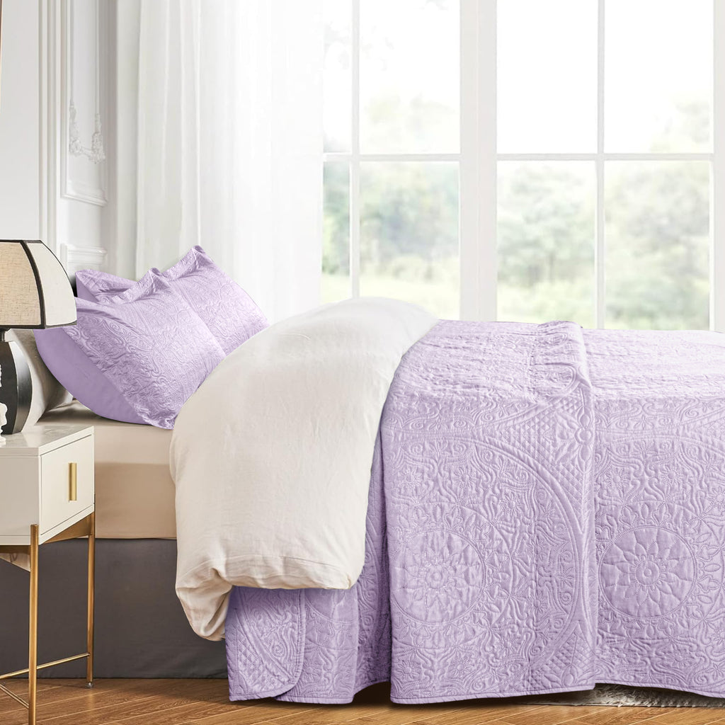 Floral Quilted Microfiber Bedspread