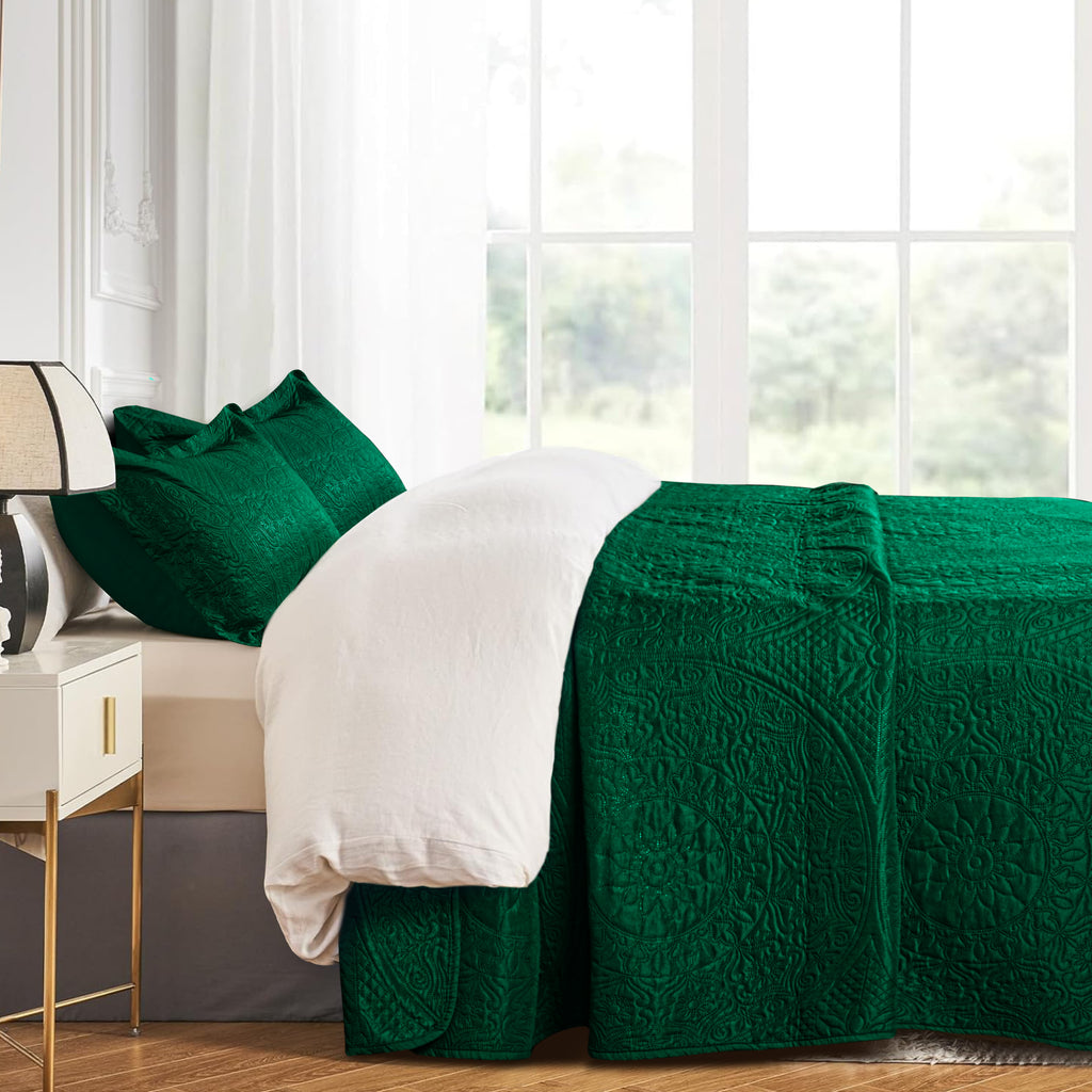 Floral Quilted Microfiber Bedspread