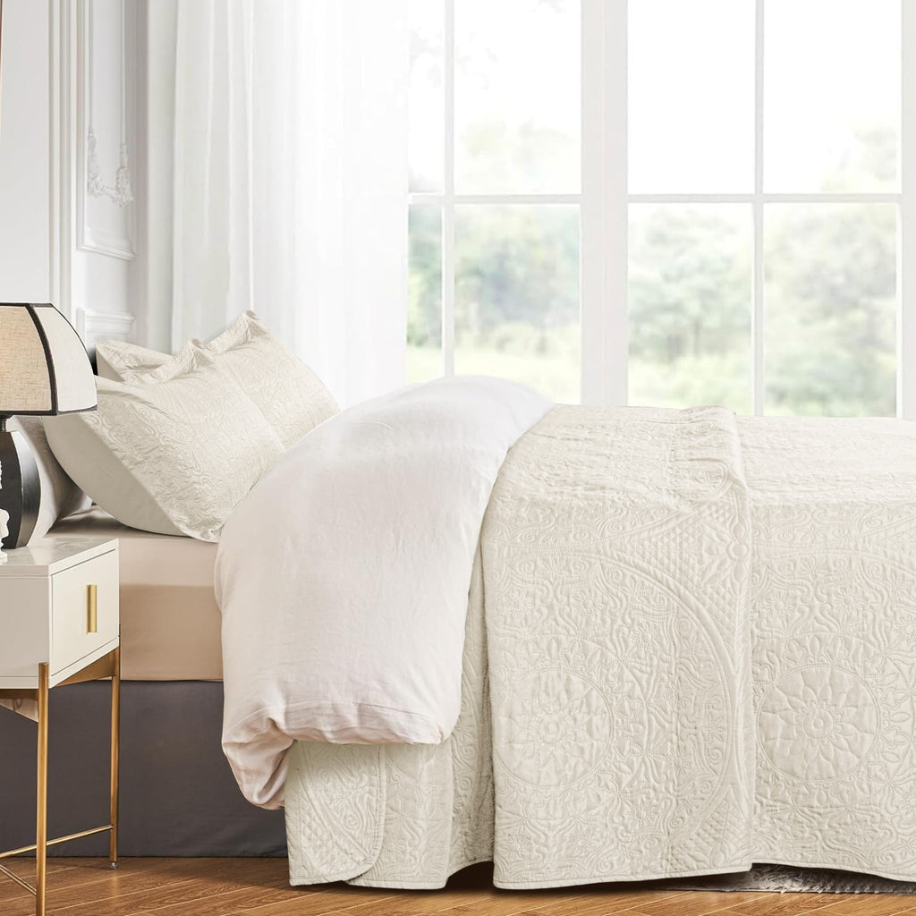 Floral Quilted Microfiber Bedspread