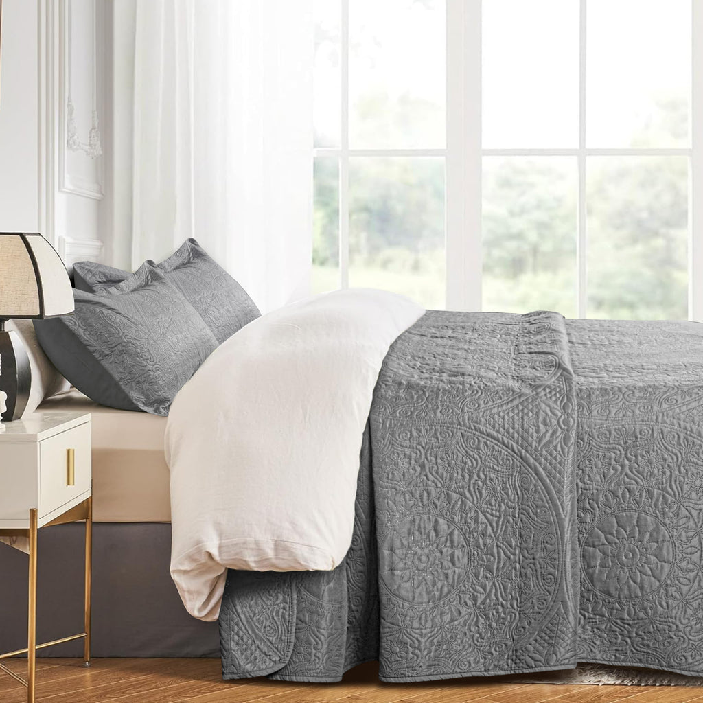 Floral Quilted Microfiber Bedspread