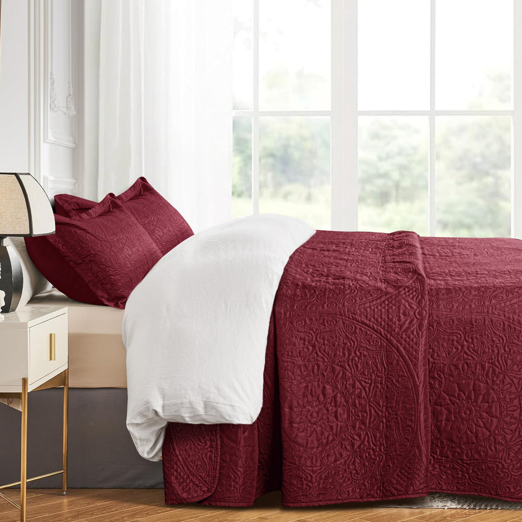 Floral Quilted Microfiber Bedspread