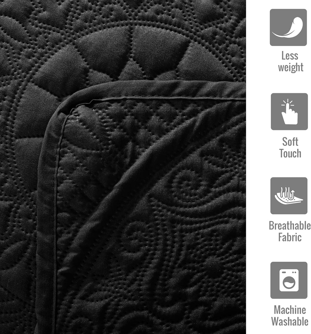 Twin Quilt Set - Lightweight Microfiber Twin Size Summer Bedspread - Modern Style Coin Pattern Soft Ultrasonic Coverlet Quilts Bedding Set for All Season, 2 Piece (1 Quilt, 1 Pillow Sham)