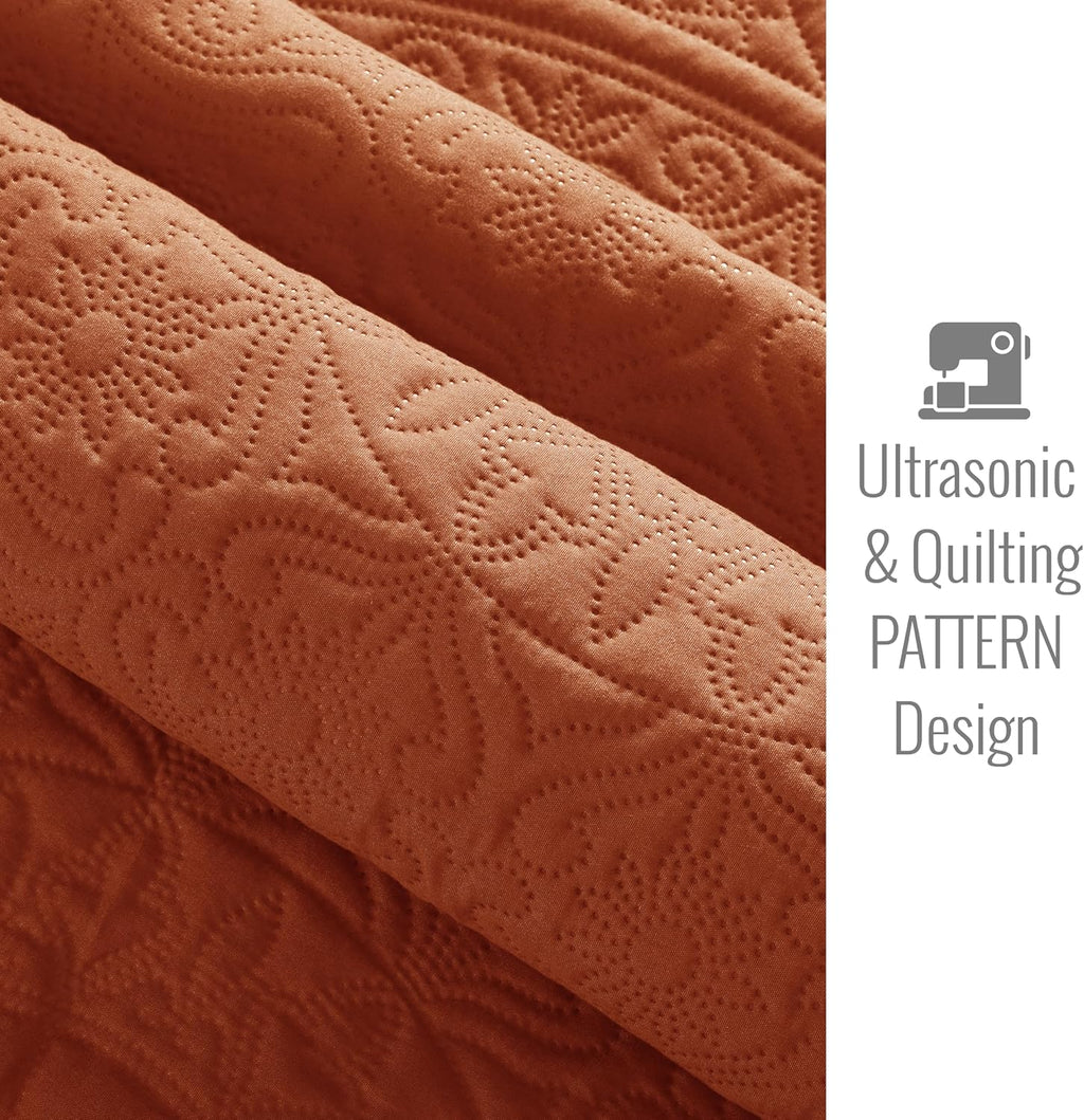 Twin Quilt Set - Lightweight Microfiber Twin Size Summer Bedspread - Modern Style Coin Pattern Soft Ultrasonic Coverlet Quilts Bedding Set for All Season, 2 Piece (1 Quilt, 1 Pillow Sham)