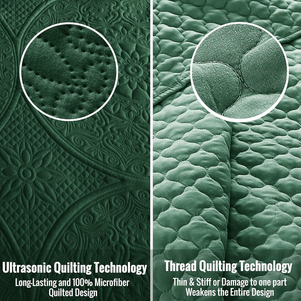 Twin Quilt Set - Lightweight Microfiber Twin Size Summer Bedspread - Modern Style Coin Pattern Soft Ultrasonic Coverlet Quilts Bedding Set for All Season, 2 Piece (1 Quilt, 1 Pillow Sham)