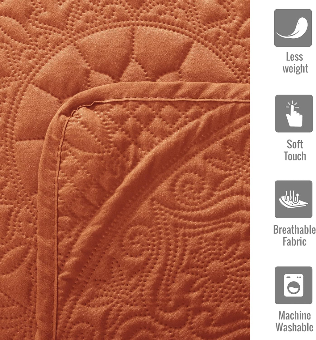 Twin Quilt Set - Lightweight Microfiber Twin Size Summer Bedspread - Modern Style Coin Pattern Soft Ultrasonic Coverlet Quilts Bedding Set for All Season, 2 Piece (1 Quilt, 1 Pillow Sham)