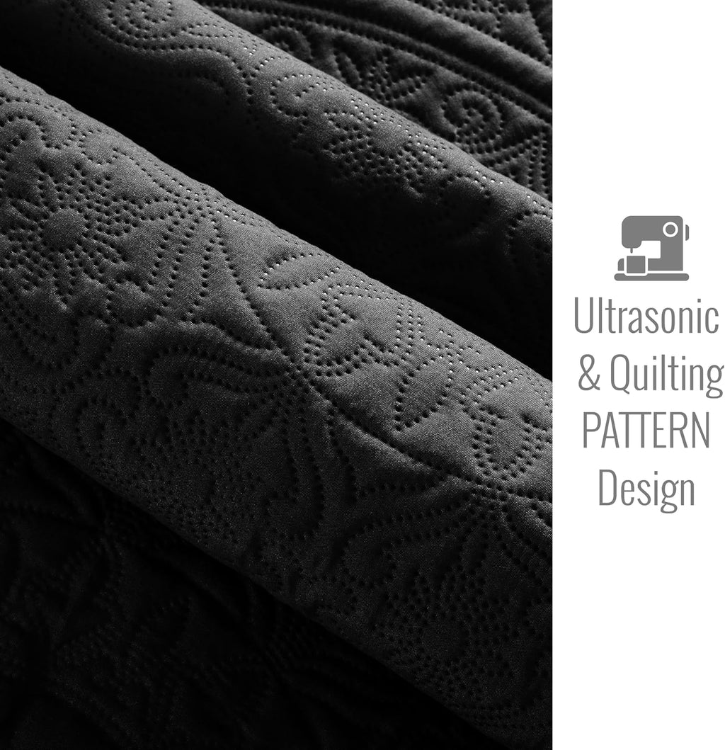 Twin Quilt Set - Lightweight Microfiber Twin Size Summer Bedspread - Modern Style Coin Pattern Soft Ultrasonic Coverlet Quilts Bedding Set for All Season, 2 Piece (1 Quilt, 1 Pillow Sham)