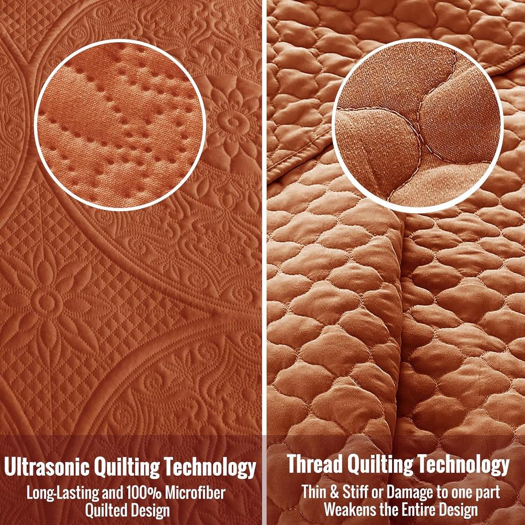 Twin Quilt Set - Lightweight Microfiber Twin Size Summer Bedspread - Modern Style Coin Pattern Soft Ultrasonic Coverlet Quilts Bedding Set for All Season, 2 Piece (1 Quilt, 1 Pillow Sham)