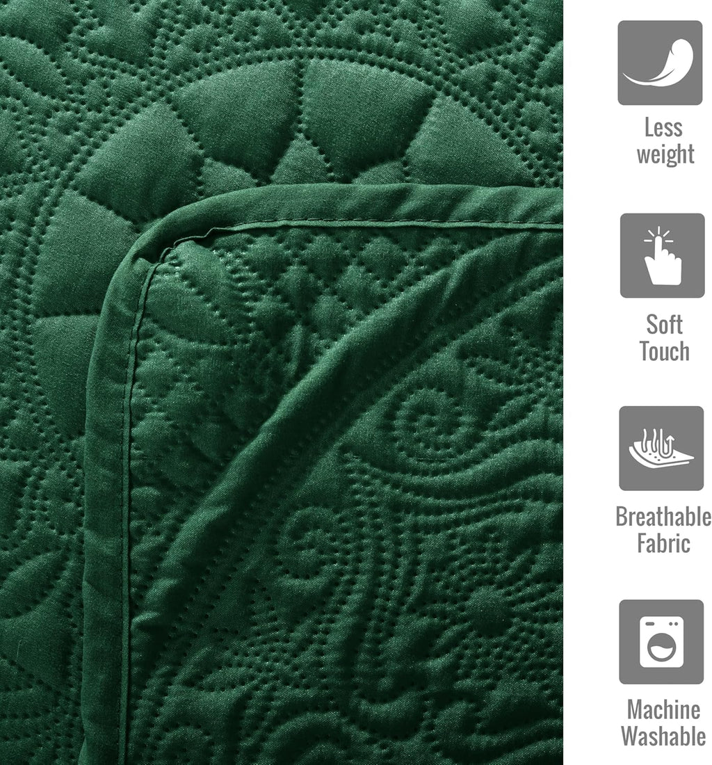 Twin Quilt Set - Lightweight Microfiber Twin Size Summer Bedspread - Modern Style Coin Pattern Soft Ultrasonic Coverlet Quilts Bedding Set for All Season, 2 Piece (1 Quilt, 1 Pillow Sham)