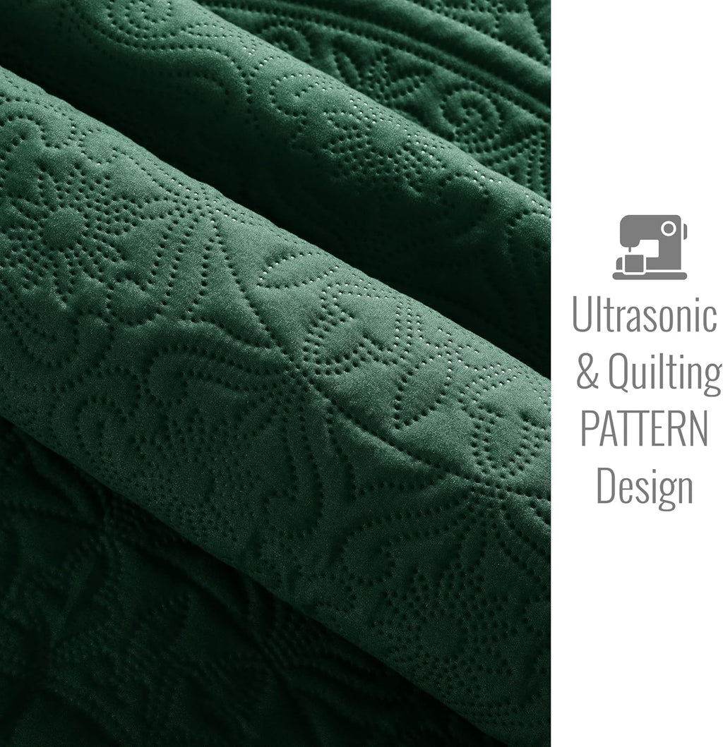 Twin Quilt Set - Lightweight Microfiber Twin Size Summer Bedspread - Modern Style Coin Pattern Soft Ultrasonic Coverlet Quilts Bedding Set for All Season, 2 Piece (1 Quilt, 1 Pillow Sham)