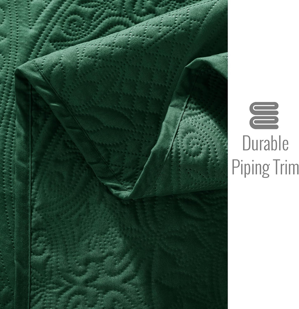 Twin Quilt Set - Lightweight Microfiber Twin Size Summer Bedspread - Modern Style Coin Pattern Soft Ultrasonic Coverlet Quilts Bedding Set for All Season, 2 Piece (1 Quilt, 1 Pillow Sham)