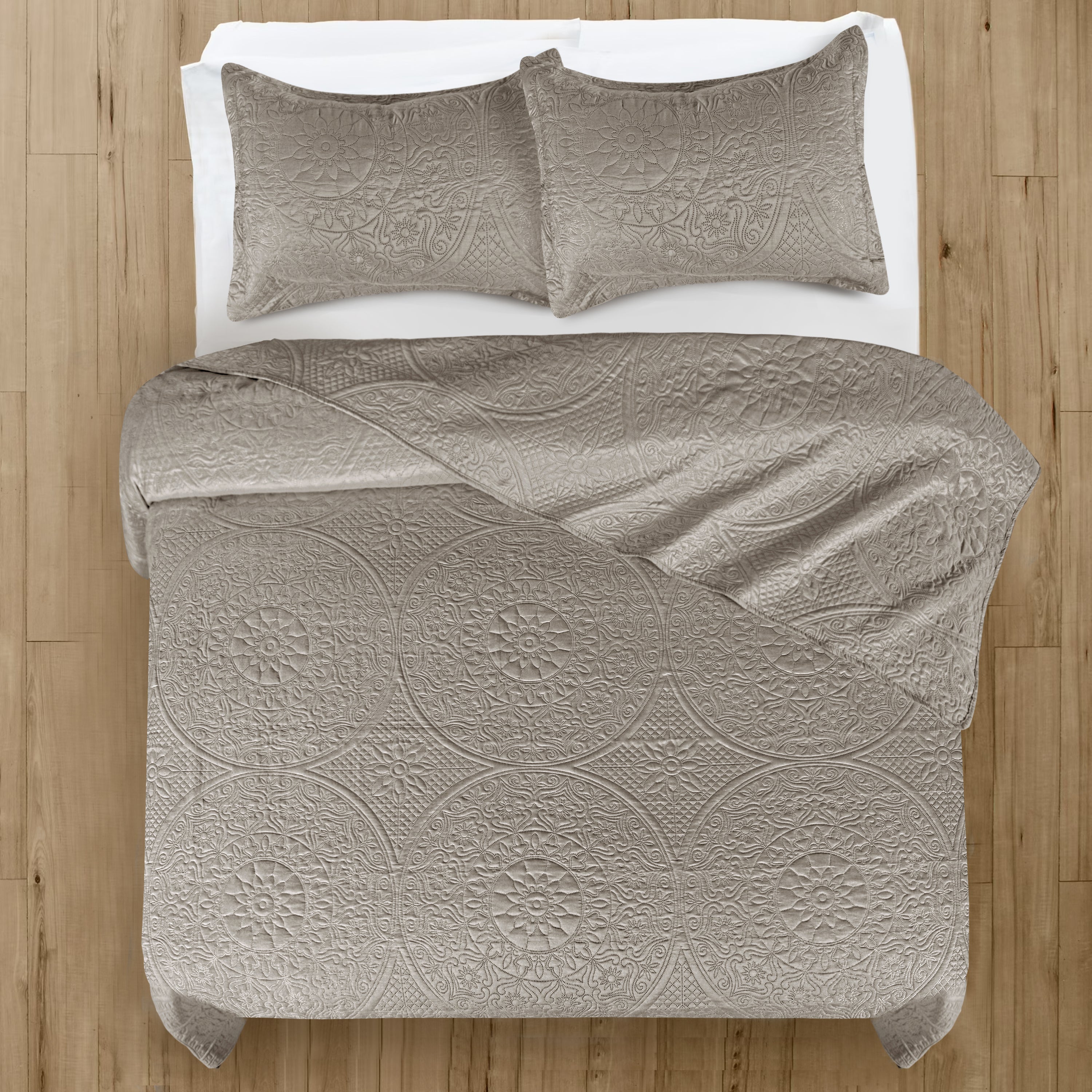 Floral Quilted Microfiber Bedspread