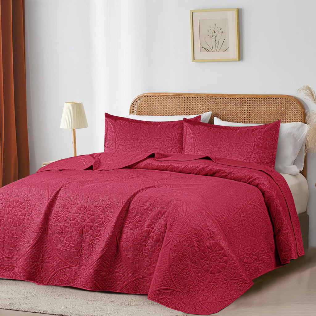 Floral Quilted Microfiber Bedspread