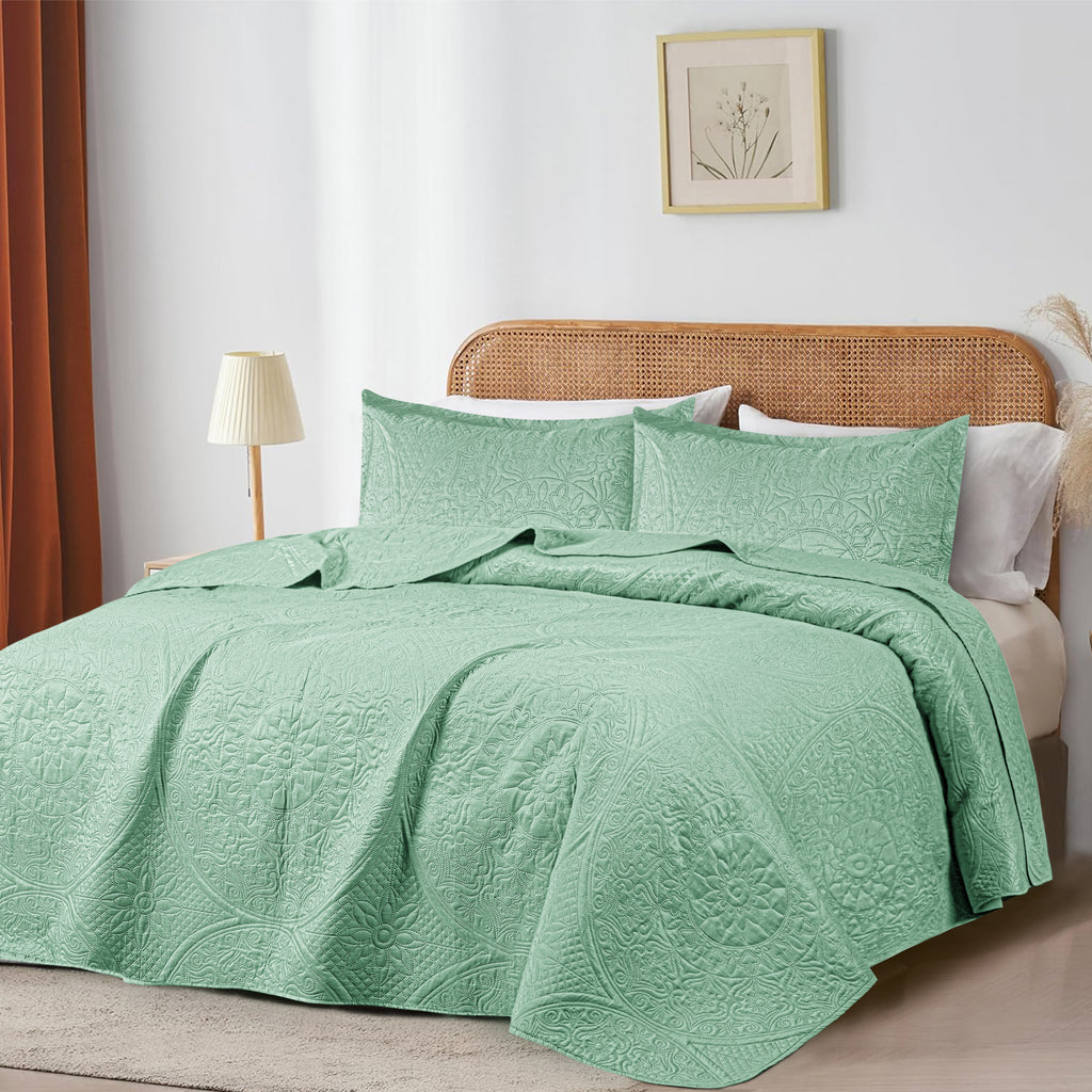Floral Quilted Microfiber Bedspread