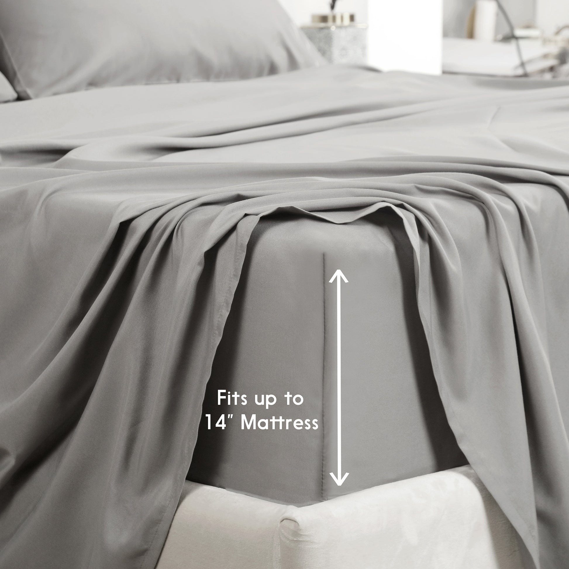Premium Full Size Sheet Set – 6 Piece Set: 2 Baratta-Stitched Pillowcases, 2 Plain Pillowcases, 1 Deep Pocket Fitted Sheet, 1 Flat Sheet – Breathable, Fade Resistant