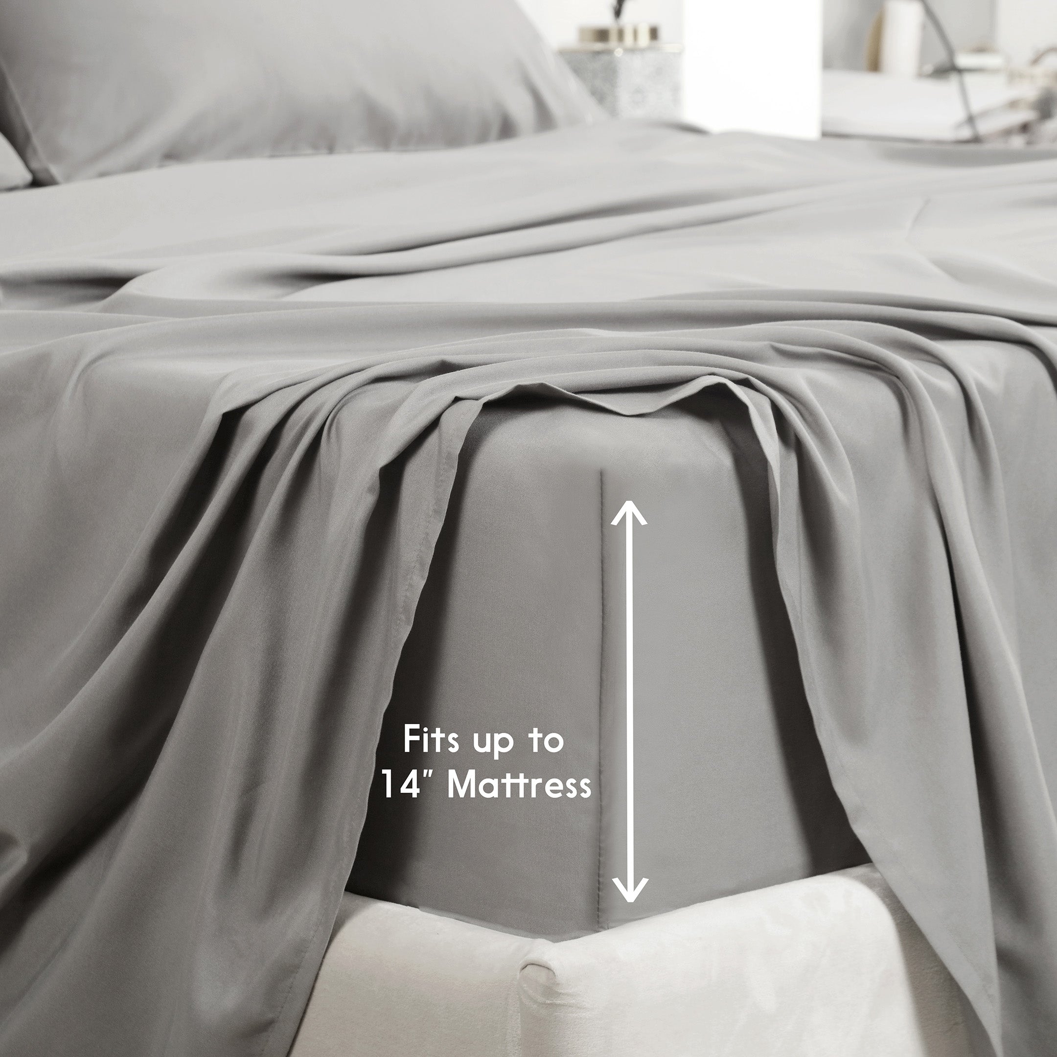 Premium Full Size Sheet Set – 6 Piece Set: 2 Baratta-Stitched Pillowcases, 2 Plain Pillowcases, 1 Deep Pocket Fitted Sheet, 1 Flat Sheet – Breathable, Fade Resistant