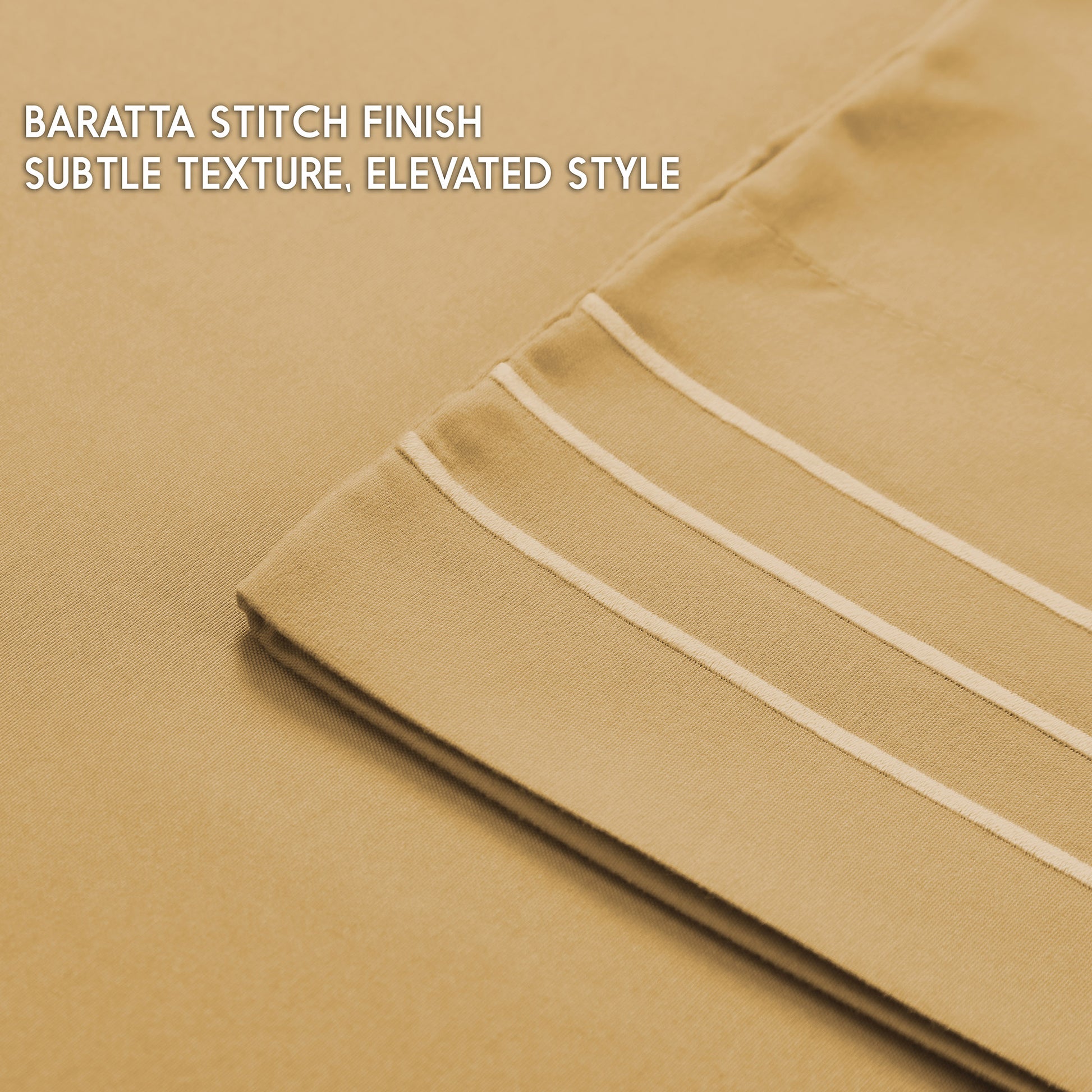 Premium Full Size Sheet Set – 6 Piece Set: 2 Baratta-Stitched Pillowcases, 2 Plain Pillowcases, 1 Deep Pocket Fitted Sheet, 1 Flat Sheet – Breathable, Fade Resistant