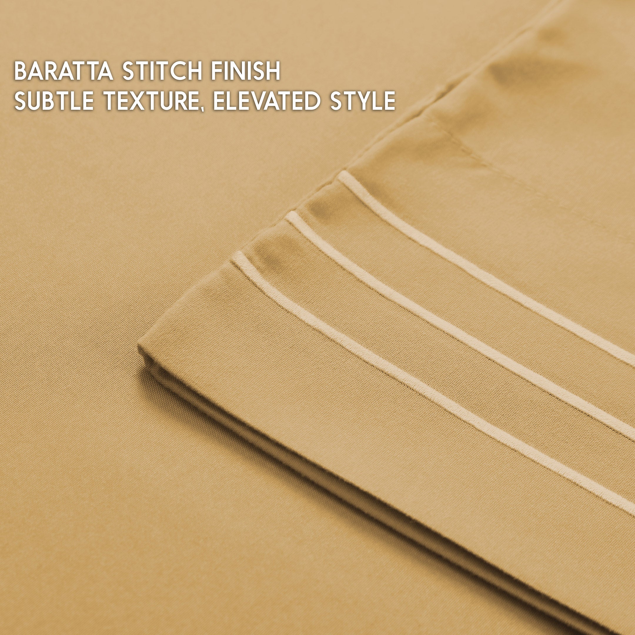 Premium Full Size Sheet Set – 6 Piece Set: 2 Baratta-Stitched Pillowcases, 2 Plain Pillowcases, 1 Deep Pocket Fitted Sheet, 1 Flat Sheet – Breathable, Fade Resistant