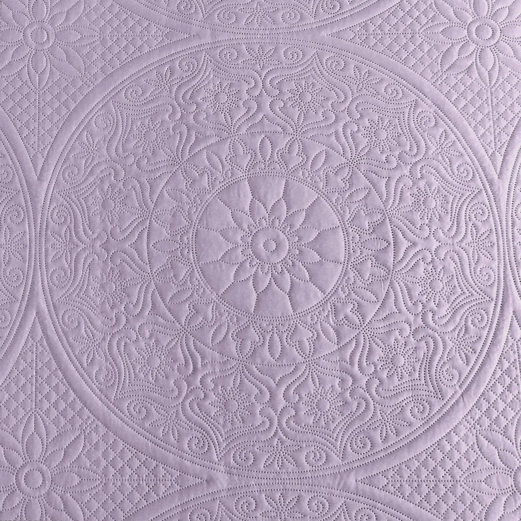 Floral Quilted Bedspread Set Lavender