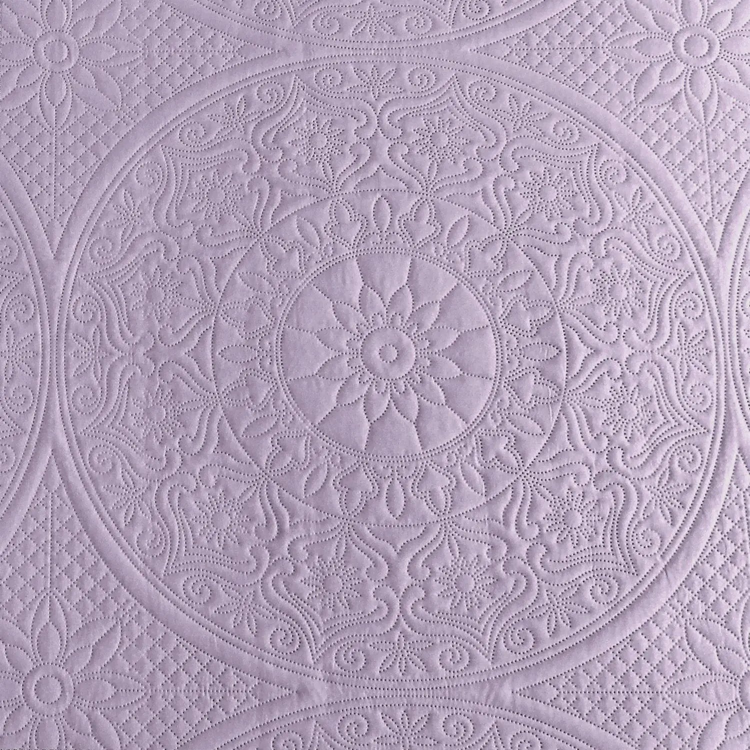 Floral Quilted Bedspread Set Lavender